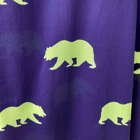 Bar III Front Row Bear Print Effortless Wide Leg Pants ~ Size L - Picture 2 of 7